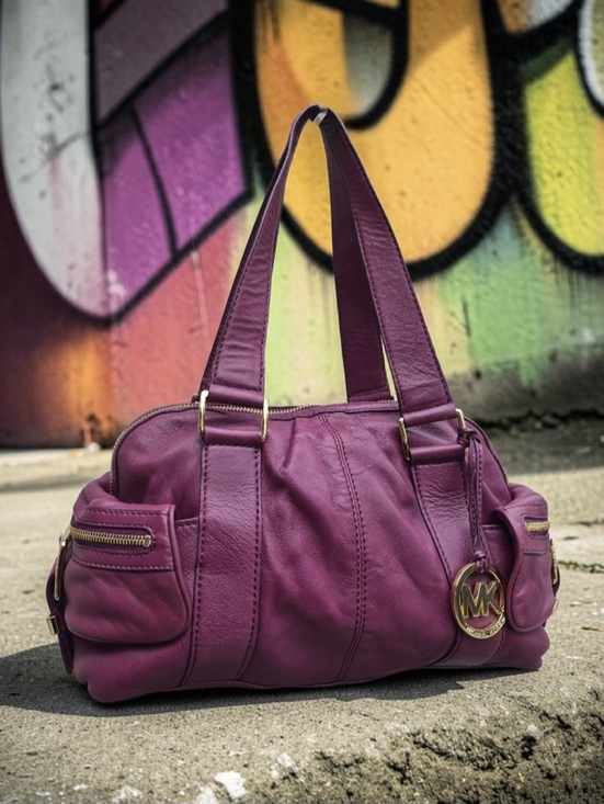 MICHAEL Michael Kors Handbags - MICHAEL Michael Kors Vintage Mulberry Leather Satchel Shoulder Bag
